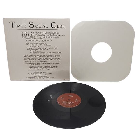 Timex Social Club Rumors Vicious Rumors Single 12" Single Vinyl Jay Records - Picture 6 of 9